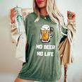 No Beer No Life レディースオーバーサイズコンフォートTシャツ Moss