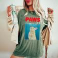 Paws Bunny 面白いパロディ ウサギ好きのギフト レディースオーバーサイズコンフォートTシャツ Moss