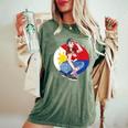 Pinay Girl フィリピン 強い フィリピン国旗 フィリピンプライド レディースオーバーサイズコンフォートTシャツ Moss