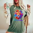 Rainbow Lion レインボー ライオン かっこいい おしゃれ レディースオーバーサイズコンフォートTシャツ Moss