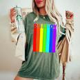 Rainbow レインボー《虹 カラー》【デザインアート】文字 7色 カラフル レディースオーバーサイズコンフォートTシャツ Moss
