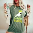 Retro Cockatoo Mother Mom Cockatoo Mommy Cockatiel レディースオーバーサイズコンフォートTシャツ Moss