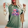 かわいい ちびアニメ 女の子 アニメ グッズ かわいい 日本の漫画ファン レディースオーバーサイズコンフォートTシャツ Moss