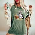イースターデー 猫 バニー 耳 卵 イースター ウサギ 男性 女性 キッズ レディースオーバーサイズコンフォートTシャツ Moss