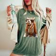 サングラスをかけた馬 馬の女の子 ライダー 甘い馬 レディースオーバーサイズコンフォートTシャツ Moss
