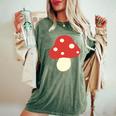 シンプルでキュートなキノコのグラフィック Cute Mushroom レディースオーバーサイズコンフォートTシャツ Moss