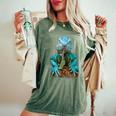 トカゲ イグアナ クール 爬虫類 グラフィック – 男性、女性、男の子、女の子。 レディースオーバーサイズコンフォートTシャツ Moss
