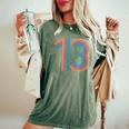 ナンバー13 13周年 男の子 女の子 13歳の誕生日 レディースオーバーサイズコンフォートTシャツ Moss