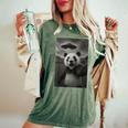 パンダ セルフィー エイリアン Ufo 面白い 男の子 男性 女性 キッズ レディースオーバーサイズコンフォートTシャツ Moss