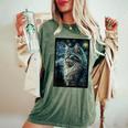 メインクーン 猫 ゴッホ 星月夜 猫好き 猫 お母さん お父さん レディースオーバーサイズコンフォートTシャツ Moss