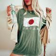 日本国旗 ダメージ加工 愛国心 男性 女性 キッズ レディースオーバーサイズコンフォートTシャツ Moss