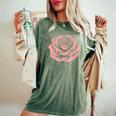 赤 バラ 花 バラの頭 庭 夏 Rose Red Flower Roses レディースオーバーサイズコンフォートTシャツ Moss