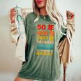 面白い50歳の誕生日の古いメーター 面白い50歳のギフト 女性 男性 面白い電卓 50歳の誕生日のギフト レディースオーバーサイズコンフォートTシャツ Moss