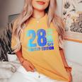 28歳 男性 ギフト 28歳 誕生日プレゼント 女性用 レディースオーバーサイズコンフォートTシャツ Mustard