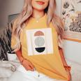 Boho 抽象形アート ミッドセンチュリー モダンアート レディースオーバーサイズコンフォートTシャツ Mustard
