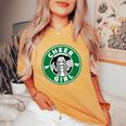 Cheer Girl 面白いチアリーダーグラフィック 女の子用 レディースオーバーサイズコンフォートTシャツ Mustard