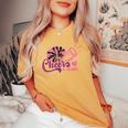 Cheer Mom ヒョウ文字 チアポンポン メガホン付き レディースオーバーサイズコンフォートTシャツ Mustard