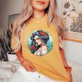Chicano Girl メキシコ系アメリカ人 シカーノ ヒスパニック ラティーナ レディースオーバーサイズコンフォートTシャツ Mustard