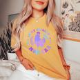 In My Chicken Mom Era Retro Groovy Mama Farm Country Animals Women's Oversized Comfort T-Shirt Mustard