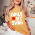 Girls Love Mywag シャツ おもしろい言葉 ガールズ Love Mywag レディースオーバーサイズコンフォートTシャツ Mustard