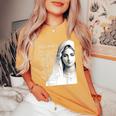 Hail Mary Blessed Mother ロザリオの祈り レディースオーバーサイズコンフォートTシャツ Mustard