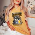 Happiness Is An Old Man With A Beerchnauzeritting Near Near レディースオーバーサイズコンフォートTシャツ Mustard