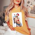 Hot Girl On 男性用 セクシー アイス ポップ ピンナップ 3 グランジ レディースオーバーサイズコンフォートTシャツ Mustard