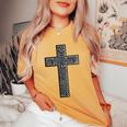 Jesus Christ Messiah Biblical Names Christian Faith Cross レディースオーバーサイズコンフォートTシャツ Mustard