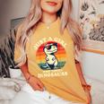 Just A Girl Who Loves Dinosaurs おもしろレトロ恐竜 T-Rex レディースオーバーサイズコンフォートTシャツ Mustard