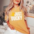 Just Duckyラバーダック レディースオーバーサイズコンフォートTシャツ Mustard