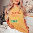 Legendince August 1968 Birthdayintage 1968 レディースオーバーサイズコンフォートTシャツ Mustard