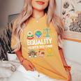 Lgbt 平等は誰もプライドを痛めない 人権 男性 女性 キッズ レディースオーバーサイズコンフォートTシャツ Mustard