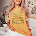 Love Heart Kowloon グランジ ヴィンテージスタイル ブラック 九龍 レディースオーバーサイズコンフォートTシャツ Mustard