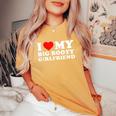 I Love My Big Booty Girlfriend レディースオーバーサイズコンフォートTシャツ Mustard