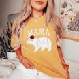 Mama Bear Xmas Buffalo Plaid Lights Matching Family Pajama レディースオーバーサイズコンフォートTシャツ Mustard
