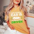 My Other Car Is Autonomally Drived Tech ユーモア レディースオーバーサイズコンフォートTシャツ Mustard