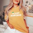 Plant Powered プラントパワー ヴィーガニズム ヴィーガン ベジタリアン レディースオーバーサイズコンフォートTシャツ Mustard