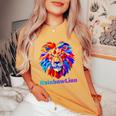 Rainbow Lion レインボー ライオン かっこいい おしゃれ レディースオーバーサイズコンフォートTシャツ Mustard