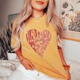 Seventies Heart Wish You Were Here Missing You レディースオーバーサイズコンフォートTシャツ Mustard
