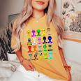 Sprunki All Here With Names For Boys And Girls Birthday レディースオーバーサイズコンフォートTシャツ Mustard