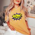 Wow Wow Dad Mom メンズ レディース ボーイズ ガールズ ファニーギフトtシャツ レディースオーバーサイズコンフォートTシャツ Mustard
