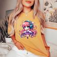 かわいい ちびアニメ 女の子 アニメ グッズ かわいい 日本の漫画ファン レディースオーバーサイズコンフォートTシャツ Mustard