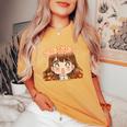 ひなビタスタンプ まり花03「ふおおお…」 レディースオーバーサイズコンフォートTシャツ Mustard