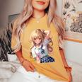 アニメ風イラスト ギャル 最強 可愛い女の子 レディースオーバーサイズコンフォートTシャツ Mustard