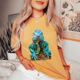 トカゲ イグアナ クール 爬虫類 グラフィック – 男性、女性、男の子、女の子。 レディースオーバーサイズコンフォートTシャツ Mustard