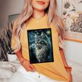 メインクーン 猫 ゴッホ 星月夜 猫好き 猫 お母さん お父さん レディースオーバーサイズコンフォートTシャツ Mustard
