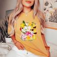 台湾の花ワードアート 台湾の誇り。 レディースオーバーサイズコンフォートTシャツ Mustard