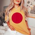 日の丸 Hinomaru 日本の国旗 レディースオーバーサイズコンフォートTシャツ Mustard