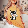 男の子と女の子のための素晴らしい猫のカップ衣装。 レディースオーバーサイズコンフォートTシャツ Mustard