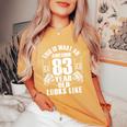 男性、女性、83歳の誕生日への83歳の誕生日プレゼント レディースオーバーサイズコンフォートTシャツ Mustard